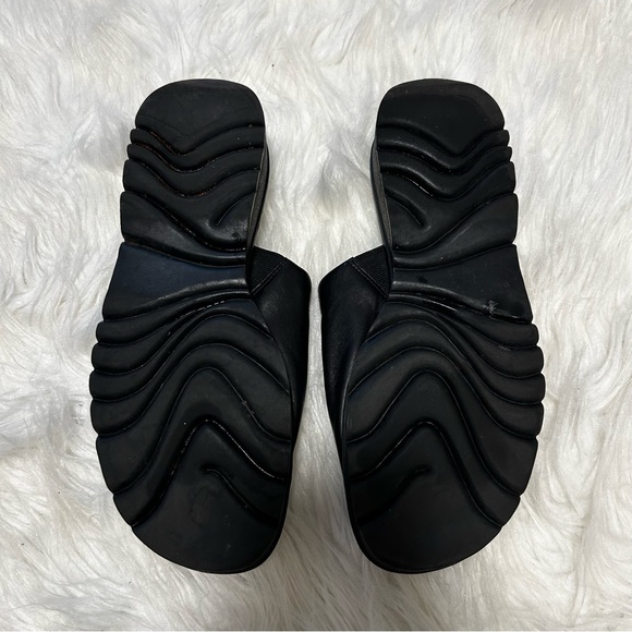 Vintage Cherokee Black Leather Chunky Platform Slip On Sandal Size 8 - Picture 9 of 12